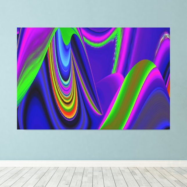 Summerrainbow, Abstrakt 3D Rainbowart Canvastryck (Insitu (trägolv))
