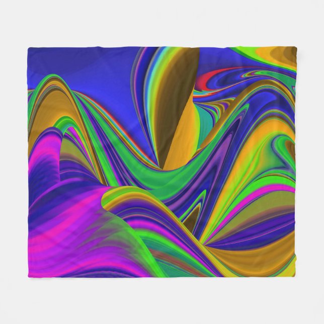 Summerrainbow, Abstrakt 3D Rainbowart Fleecefilt (Framsidan (Horisontell))
