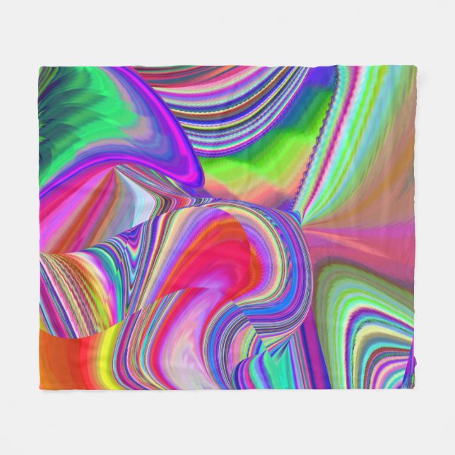 Summerrainbow, Abstrakt 3D Rainbowart Fleecefilt (Framsidan (Horisontell))
