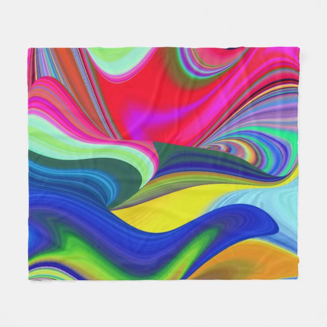 Summerrainbow, Abstrakt 3D Rainbowart Fleecefilt (Framsidan (Horisontell))