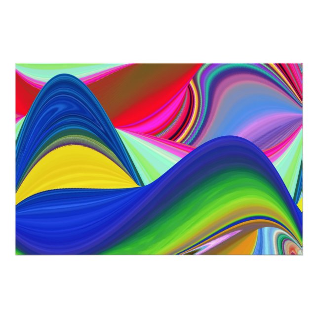 Summerrainbow, Abstrakt 3D Rainbowart Fototryck (Framsidan)