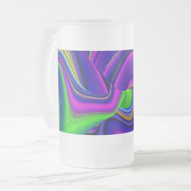 Summerrainbow, Abstrakt 3D Rainbowart Frostat Ölglas (Framsida vänster)