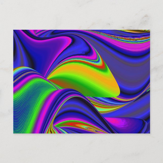 Summerrainbow, Abstrakt 3D Rainbowart Helg Vykort (Framsida)