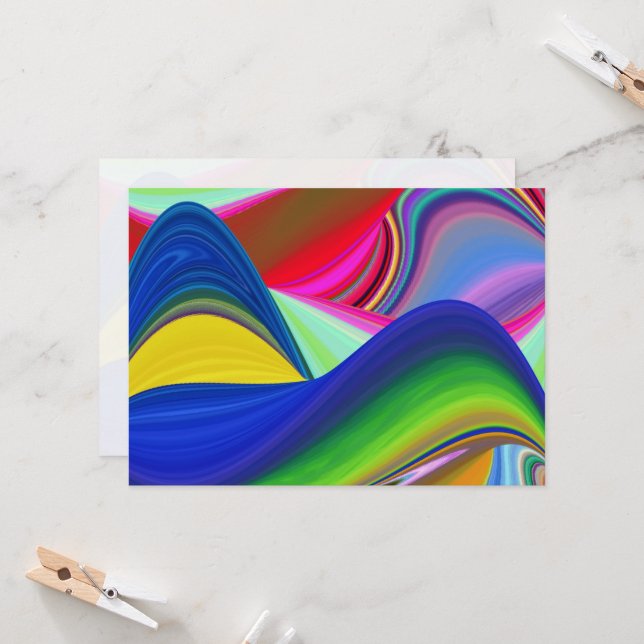 Summerrainbow, Abstrakt 3D Rainbowart Inbjudningar (Fram/Back In Situ)