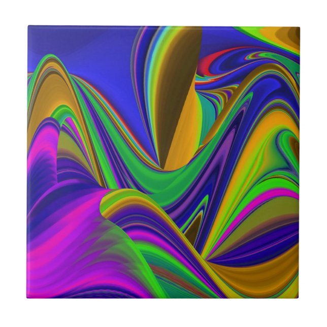 Summerrainbow, Abstrakt 3D Rainbowart Kakelplatta (Framsidan)