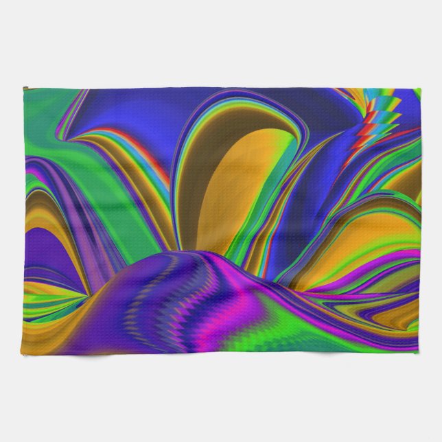 Summerrainbow, Abstrakt 3D Rainbowart Kökshandduk (Horisontell)
