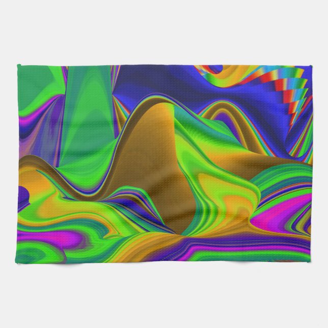Summerrainbow, Abstrakt 3D Rainbowart Kökshandduk (Horisontell)