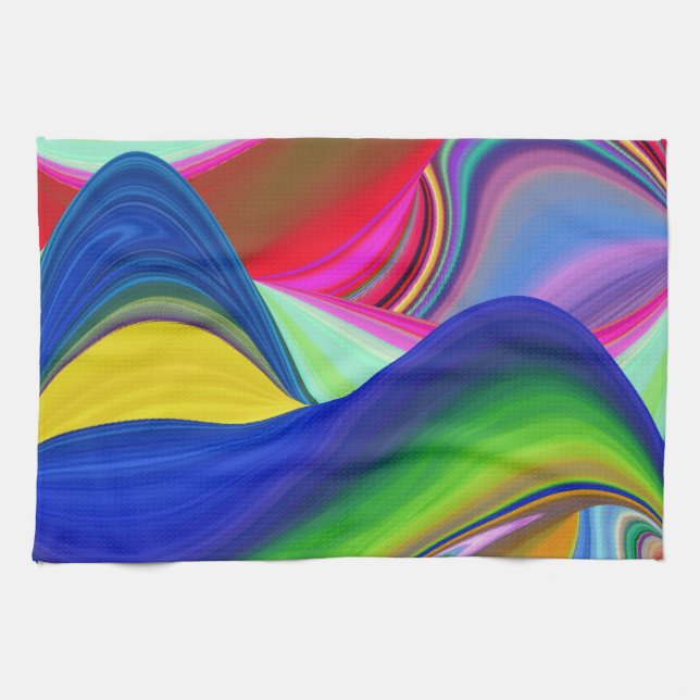 Summerrainbow, Abstrakt 3D Rainbowart Kökshandduk (Horisontell)