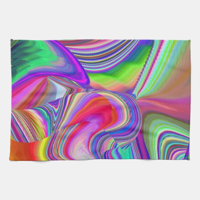 Summerrainbow, Abstrakt 3D Rainbowart Kökshandduk (Horisontell)