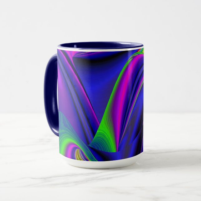 Summerrainbow, Abstrakt 3D Rainbowart Mugg (Framsida vänster)
