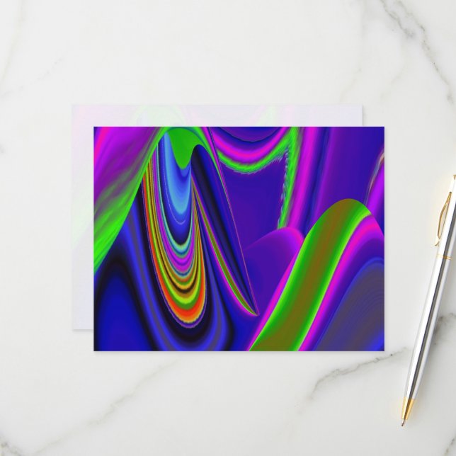 Summerrainbow, Abstrakt 3D Rainbowart OSA Kort (Fram/Back In Situ)