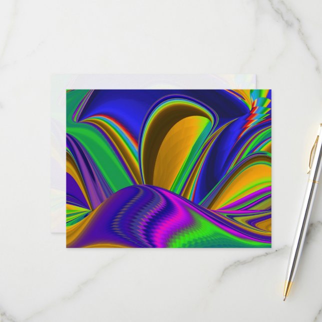 Summerrainbow, Abstrakt 3D Rainbowart OSA Kort (Fram/Back In Situ)