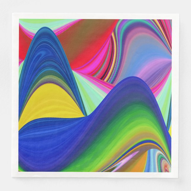 Summerrainbow, Abstrakt 3D Rainbowart Pappersservett (Framsida)