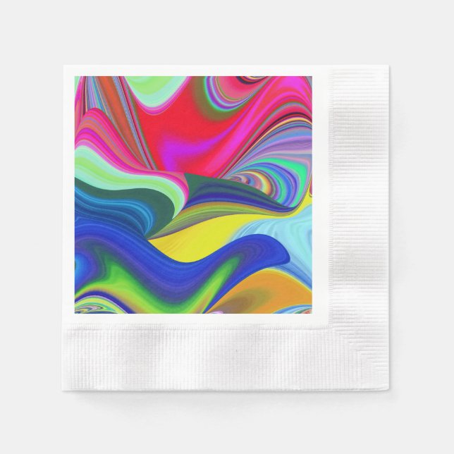 Summerrainbow, Abstrakt 3D Rainbowart Pappersservett (Framsidan)
