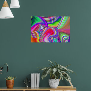 Summerrainbow, Abstrakt 3D Rainbowart Poster