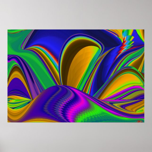 Summerrainbow, Abstrakt 3D Rainbowart Poster (Framsidan)
