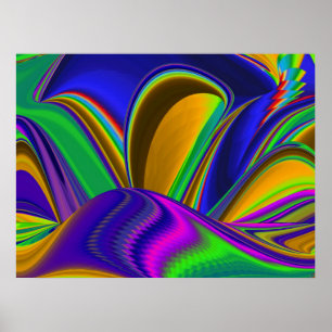 Summerrainbow, Abstrakt 3D Rainbowart Poster