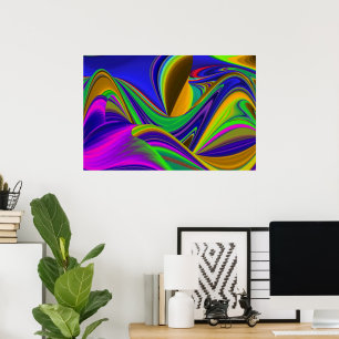 Summerrainbow, Abstrakt 3D Rainbowart Poster