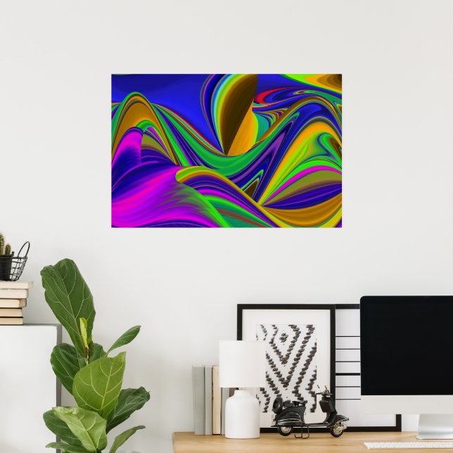 Summerrainbow, Abstrakt 3D Rainbowart Poster (Hemmakontoret)