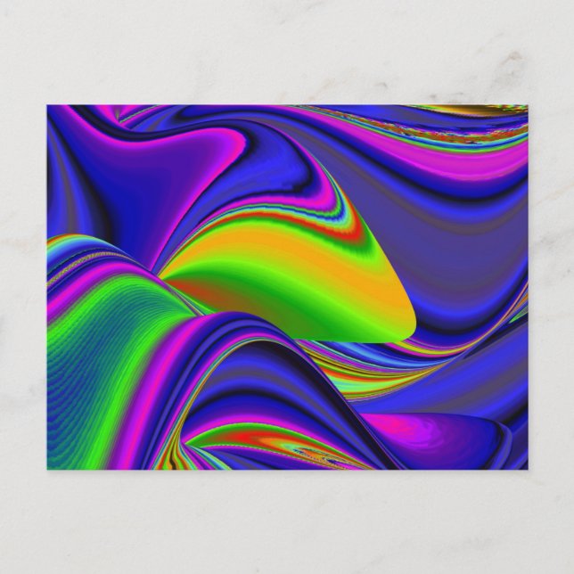 Summerrainbow, Abstrakt 3D Rainbowart Vykort (Framsida)