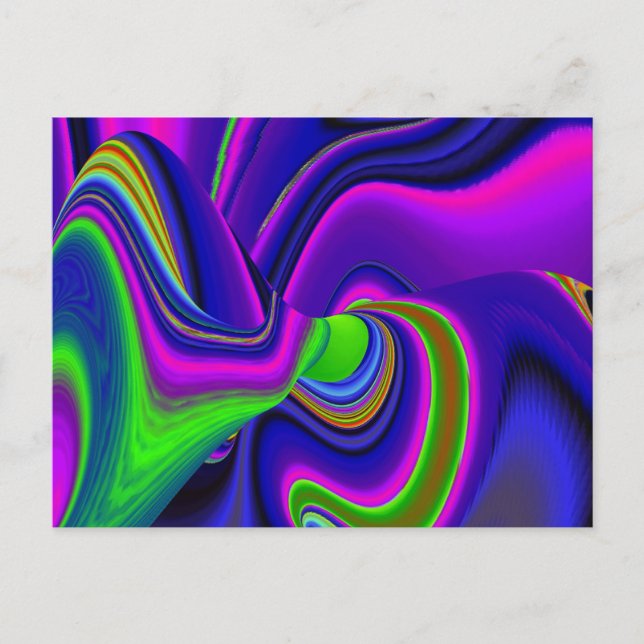 Summerrainbow, Abstrakt 3D Rainbowart Vykort (Framsida)