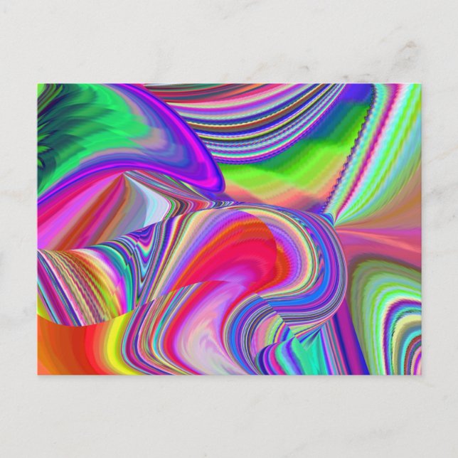Summerrainbow, Abstrakt 3D Rainbowart Vykort (Framsida)