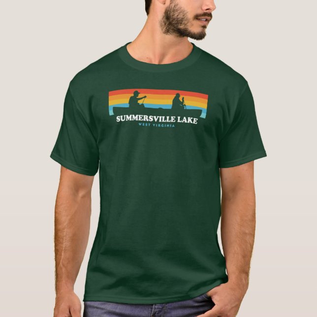 Summersville Sjö Väster Virginia Canoe T Shirt (Framsida)