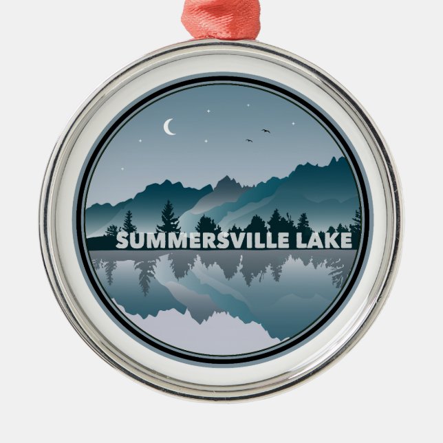 Summersville Sjö Väster Virginia Reflection Julgransprydnad Metall (Framsidan)