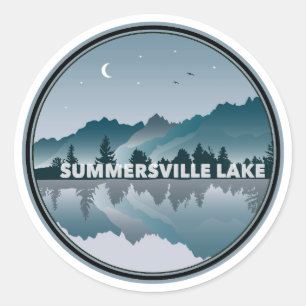 Summersville Sjö Väster Virginia Reflection Runt Klistermärke