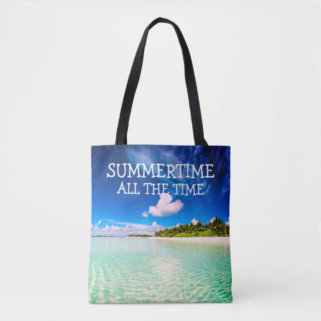 Summertime All time Quote with White Text Tygkasse (Framsida)