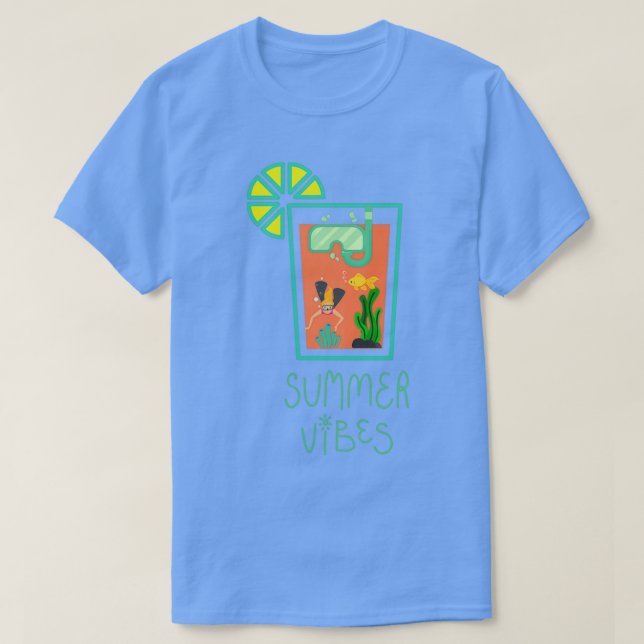 Summertime aquarium orange juice t shirt (Design framsida)