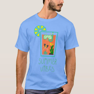 Summertime aquarium orange juice t shirt