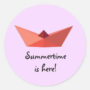 Summertime är här Textstämpel Runt Klistermärke