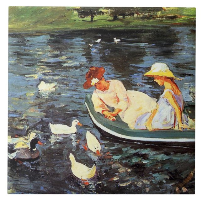 Summertime (av Mary Cassatt) Kakelplatta (Framsidan)