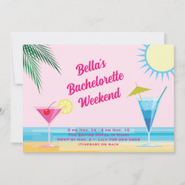 Summertime Beach Helg Bachelorette-inbjudan Inbjudningar