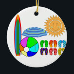 Summertime Beach Party Julgransprydnad Keramik<br><div class="desc">underbar design för sommaren</div>