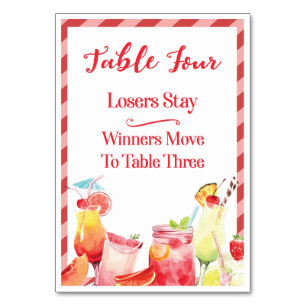 Summertime Drinks Bord Card Four Bunco Bordsnummer