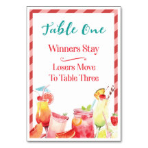 Summertime Drinks Bord Card One Bunco