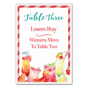 Summertime Drinks Bord Card Three Bunco Bordsnummer