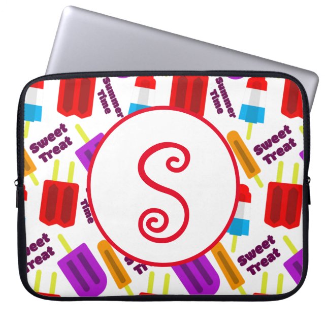 Summertime Frozen Juice Pub Monogram Laptop Fodral (Framsidan)