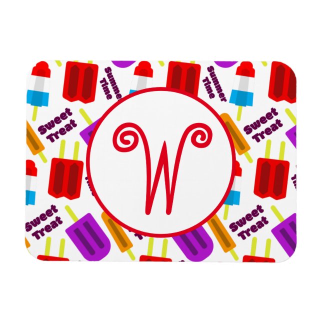Summertime Frozen Juice Pub Monogram Magnet (Horisontell)