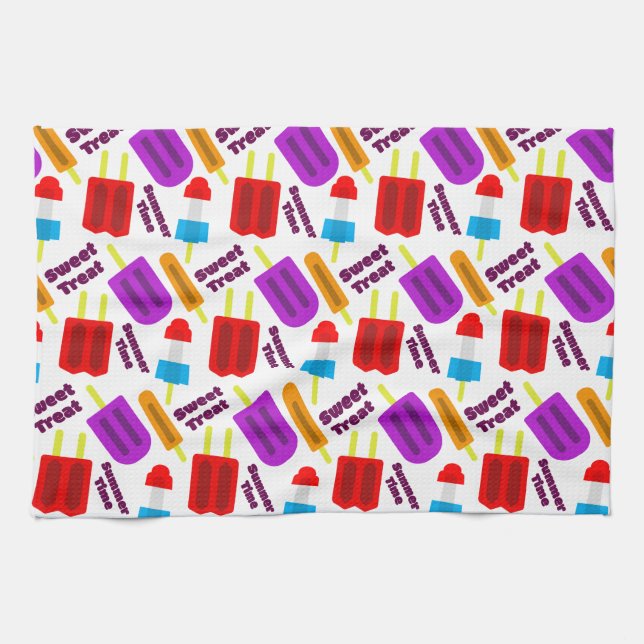 Summertime Frozen Juice Pub Mönster Kökshandduk (Horisontell)