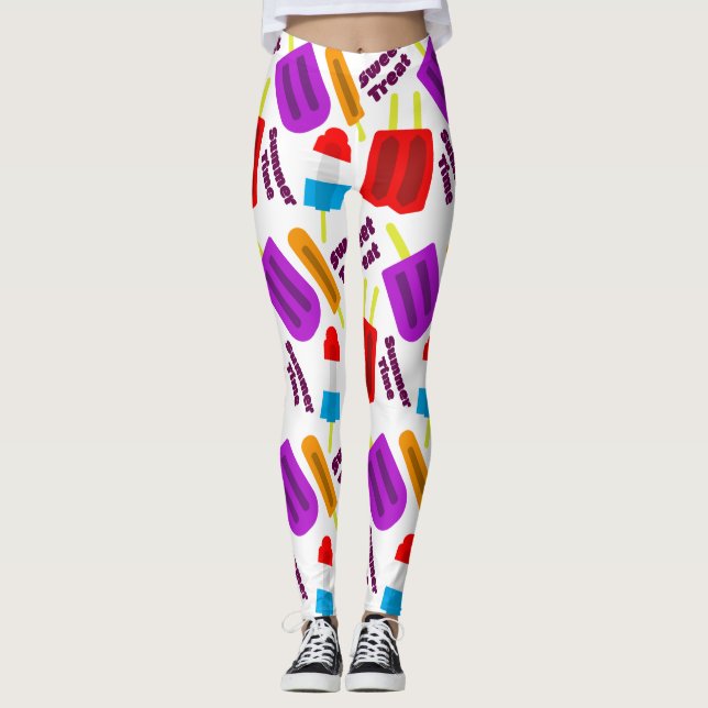 Summertime Frozen Treat Pub Mönster Leggings (Framsida)