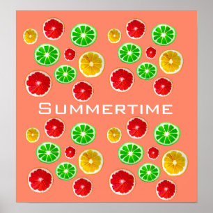 Summertime-frukts färglös fruktiga mönster poster