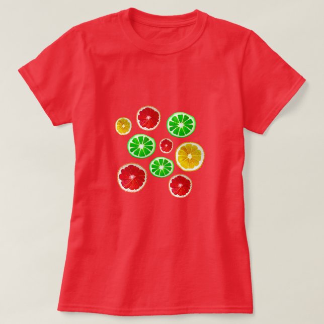 Summertime-frukts färglös fruktiga mönster t shirt (Design framsida)