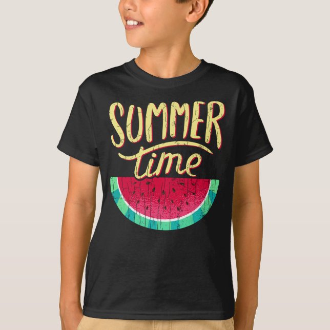 Summertime Funny Watermelon Summer Fruit Graphic T Shirt (Framsida)