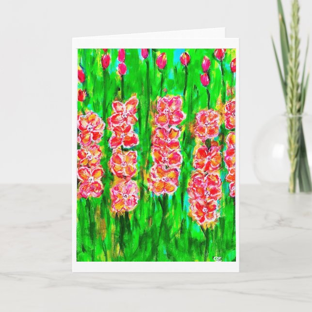 Summertime Gladiolus Note Card Inbjudan (Framsida)