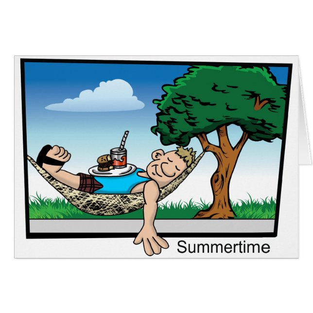 Summertime - Hammock Hälsningskort (Framsidan Horizontal)