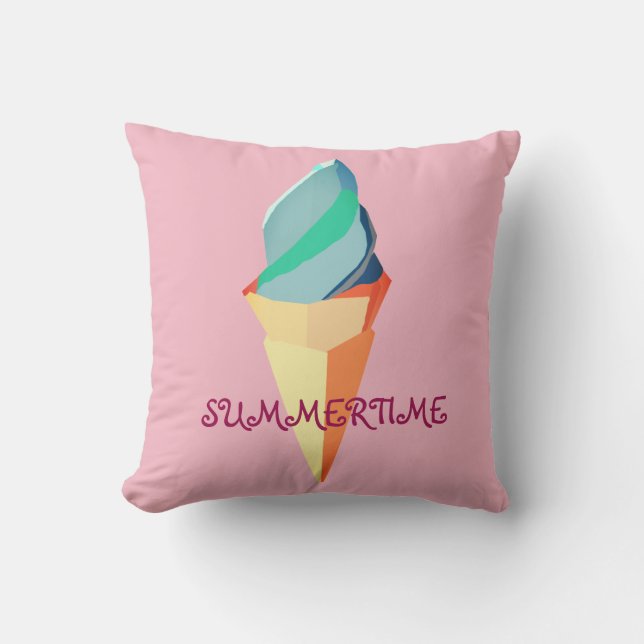 Summertime, Ice Cream Cushion Kudde (Framsida)