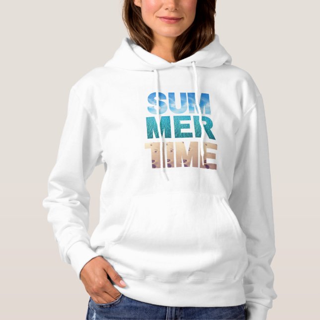 Summertime ironic strand sea hoodie sweater t shirt (Framsida)
